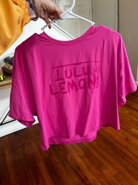 lululemon athletica Bright Pink Cropped Athletic Top
